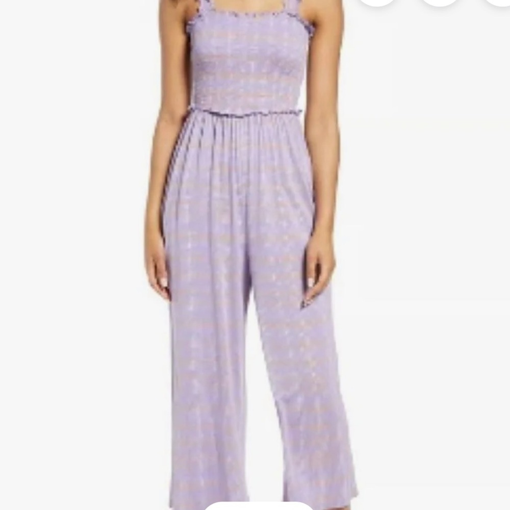 BP Smocked Crop Jumpsuit in Purple